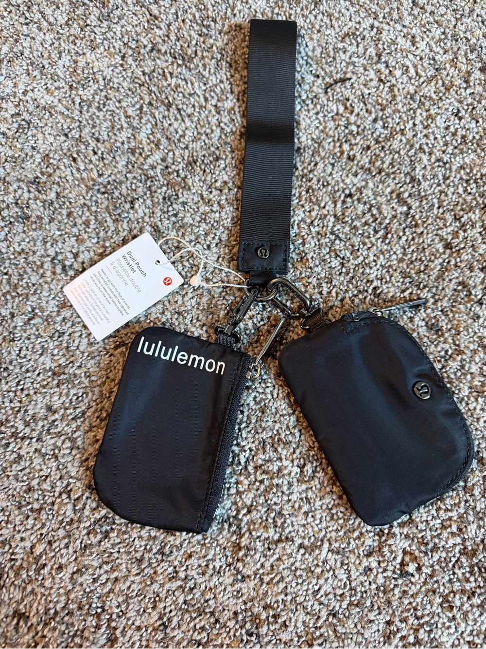 lululemon athletica Black dual pouch wristlet